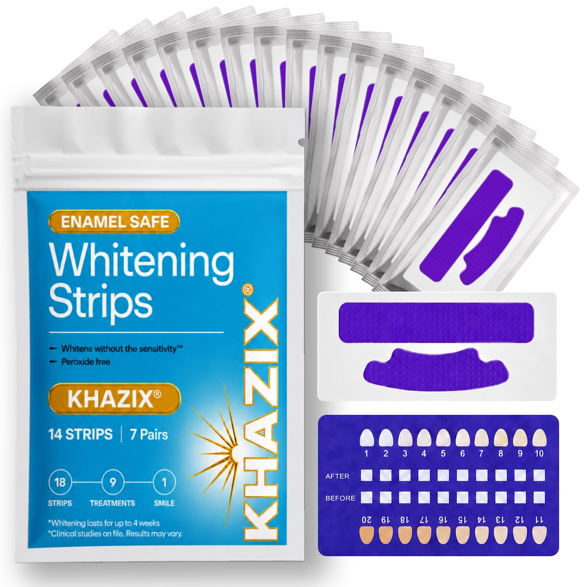 Teeth Whitening Strips Permanent - 7 pairs Teeth Whitening Strips for