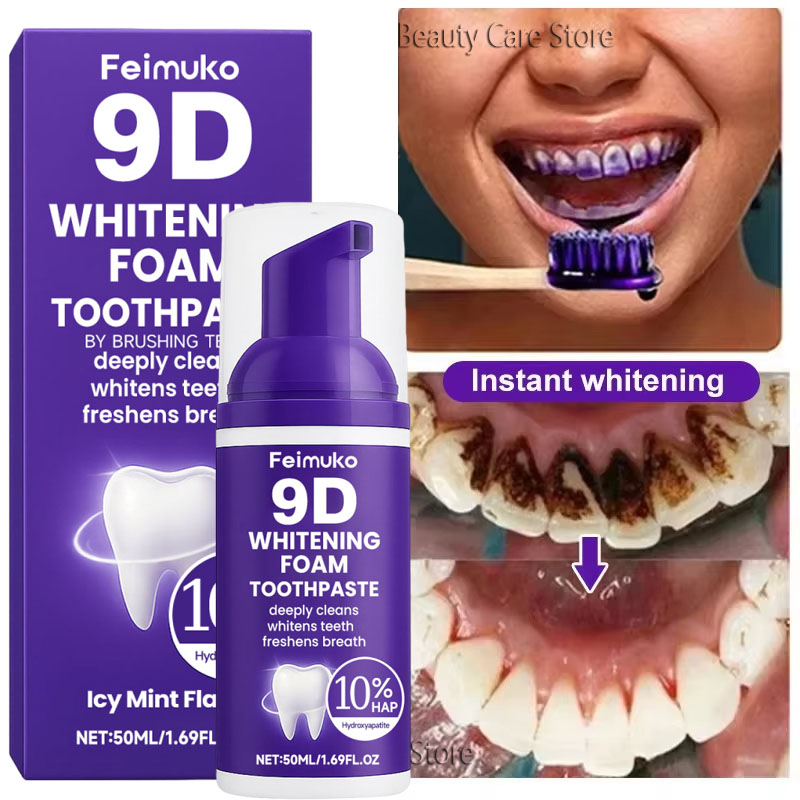 Teeth Whitening At Home - 9D Purple Teeth Whitening Toothpaste Mousse