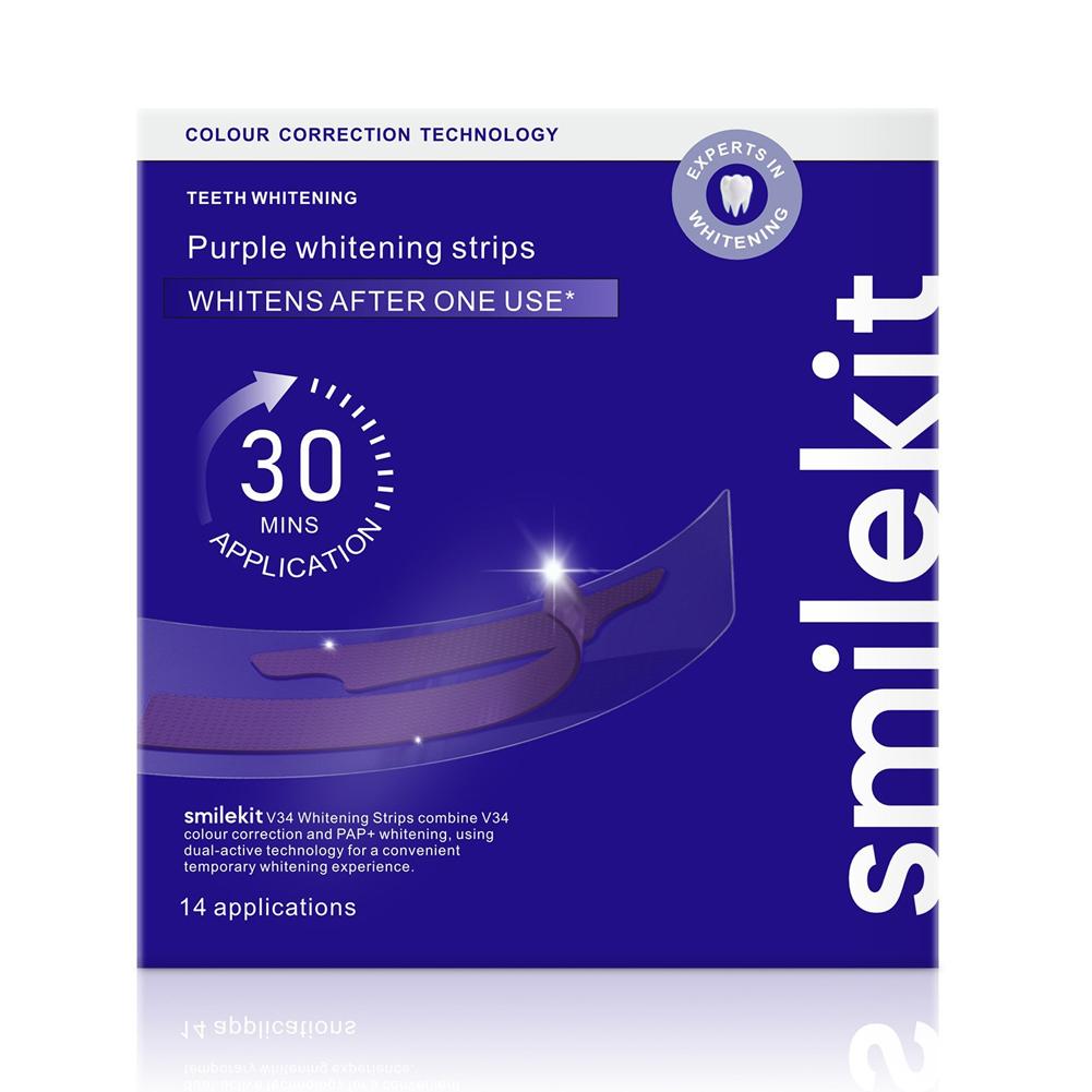 Teeth Whitening Strips Permanent - ﻿Smilekit Teeth Whitening Strips Purple V34