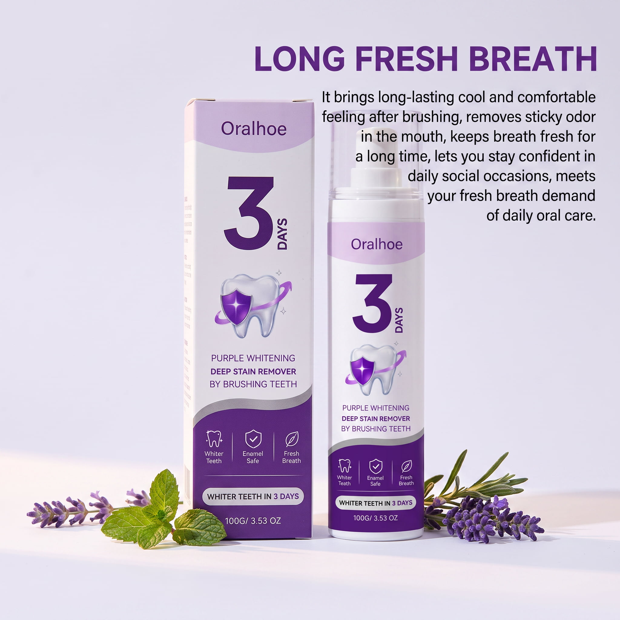 3 Day Purple Color Corrector T - Whitening Foam Pump ulasan dan harga