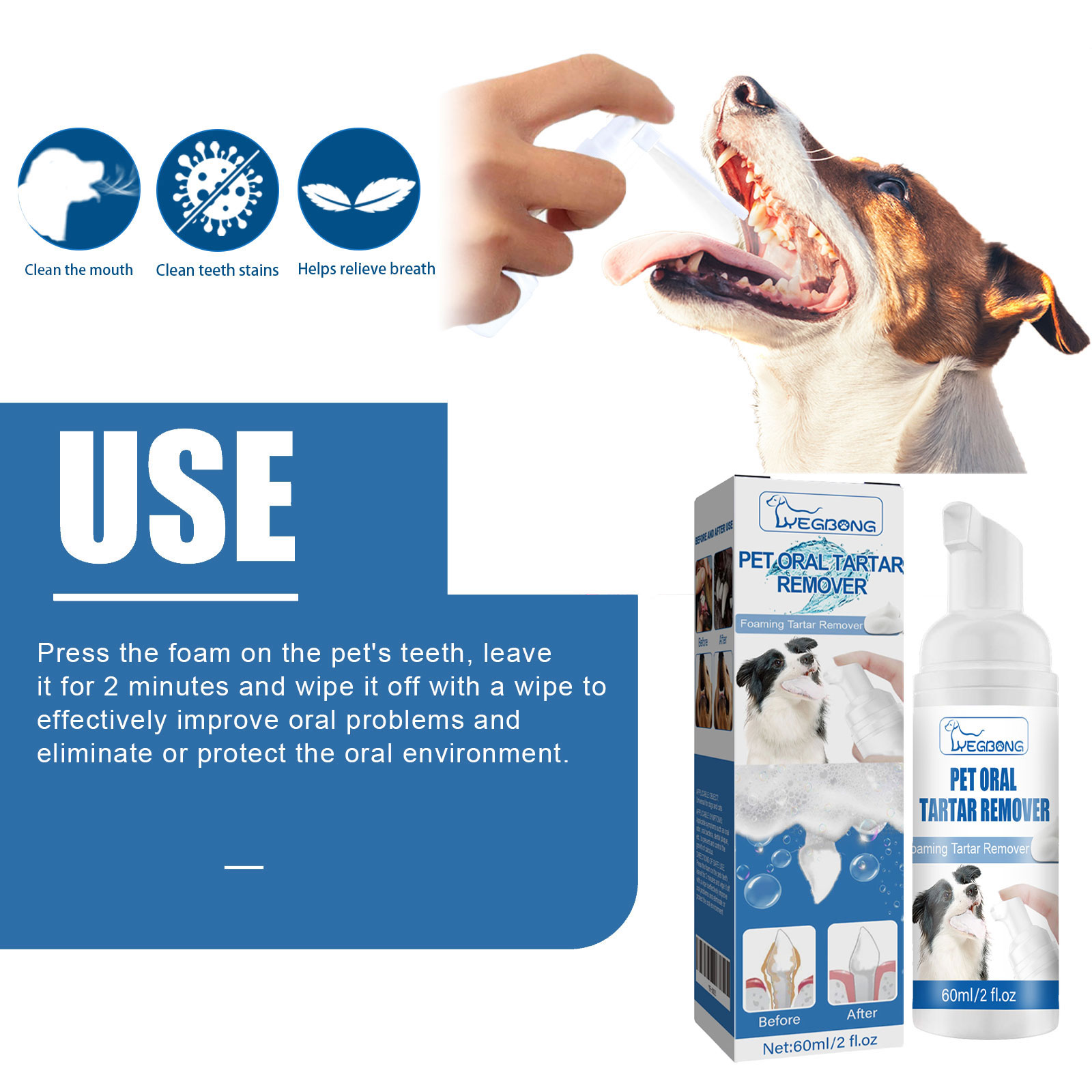 Yegbong Pet Tartar Remover Cle - Teeth Whitening Foam ulasan dan harga