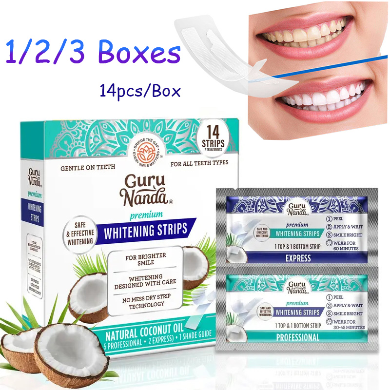 14pcs/box Coconut Oil Teeth Wh - Teeth Whitening Strips Permanent ulasan dan harga