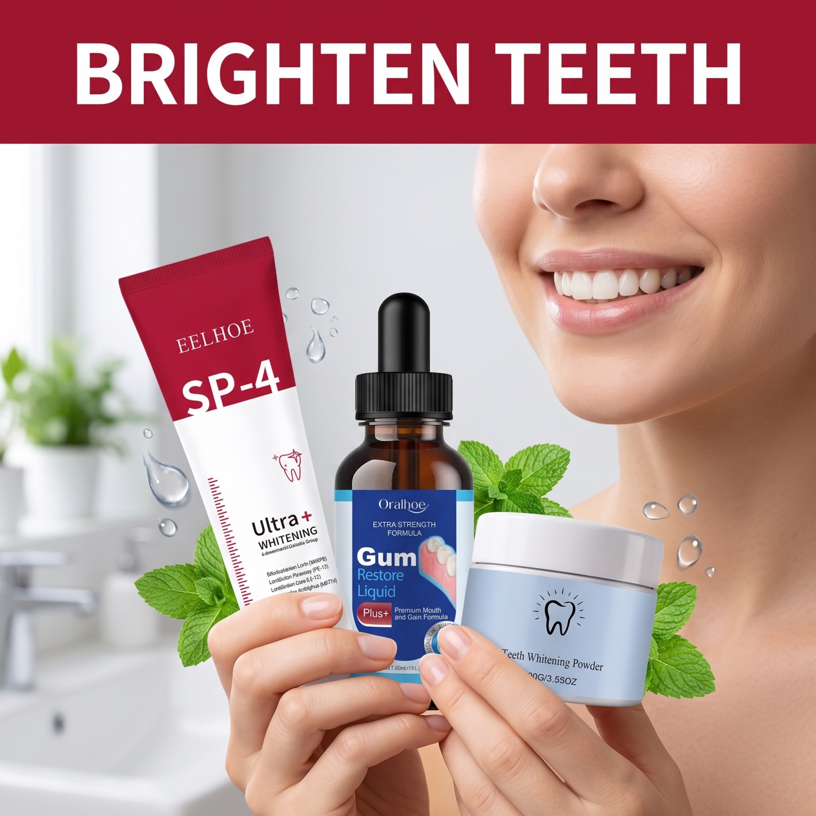 Oral Care Combo Set Whitening  - Teeth Whitening Foam ulasan dan harga