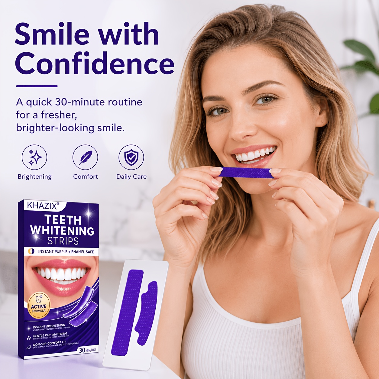 5/10pairs Purple Teeth Whiteni - Teeth Whitening Strips Permanent ulasan dan harga