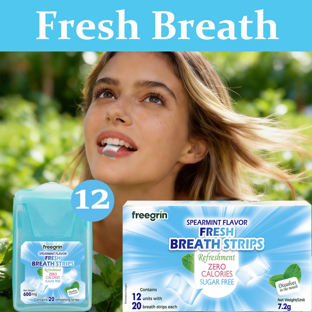 FREEGRIN Spearmint Flavored Fr - Teeth Whitening Strips Permanent ulasan dan harga