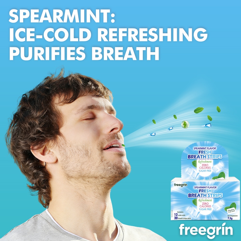 FREEGRIN Spearmint Flavored Fr - Teeth Whitening Strips Permanent ulasan dan harga