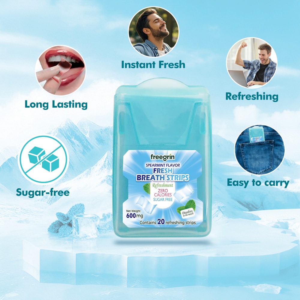 FREEGRIN Spearmint Flavored Fr - Teeth Whitening Strips Permanent ulasan dan harga