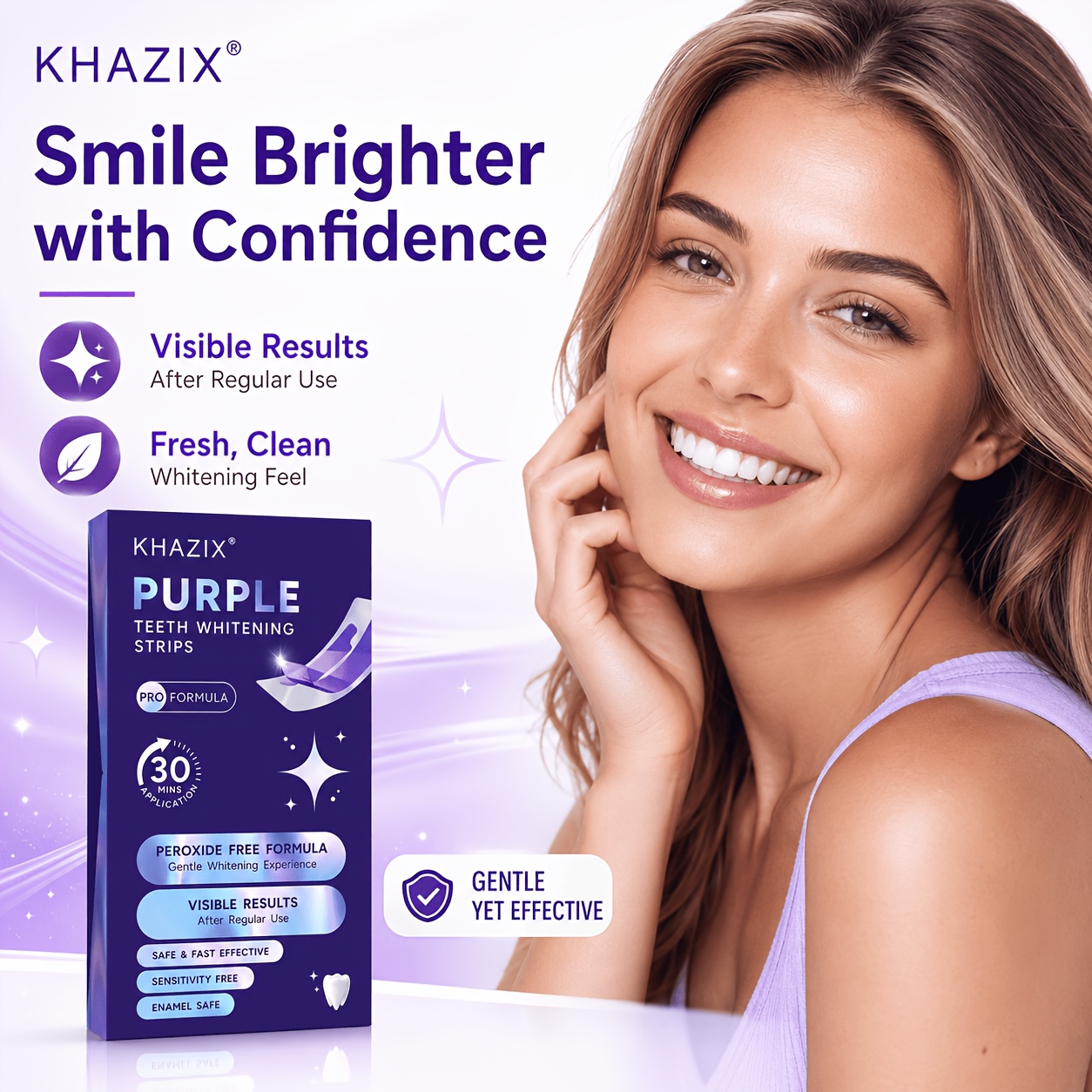 1/10pairs Purple Teeth Whiteni - Teeth Whitening Strips Permanent ulasan dan harga