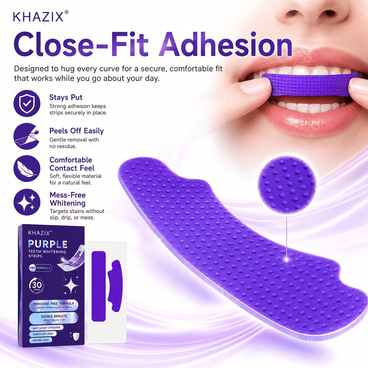 1/10pairs Purple Teeth Whiteni - Teeth Whitening Strips Permanent ulasan dan harga