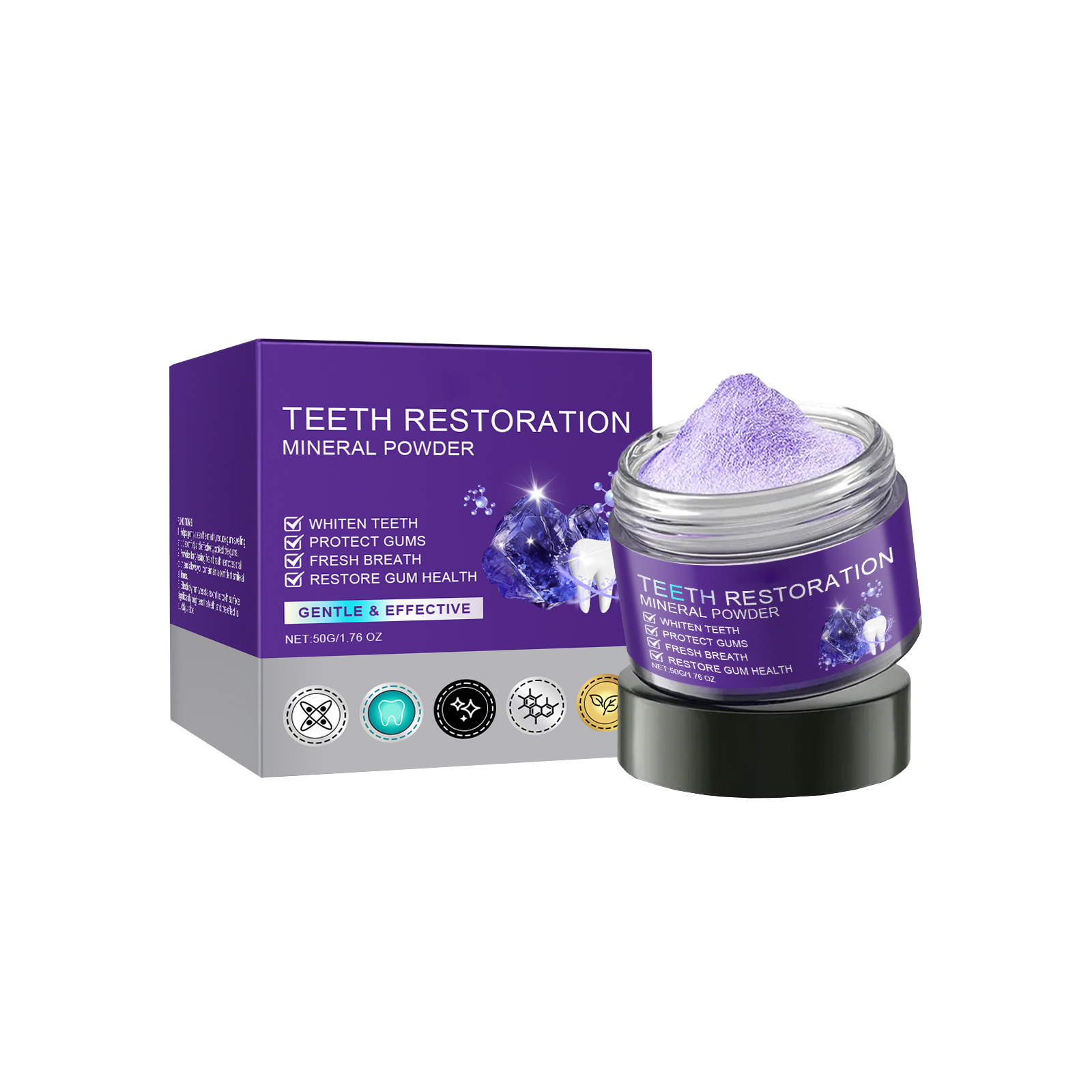 Purple Tooth Powder Whitening  - Teeth Whitening Co ulasan dan harga